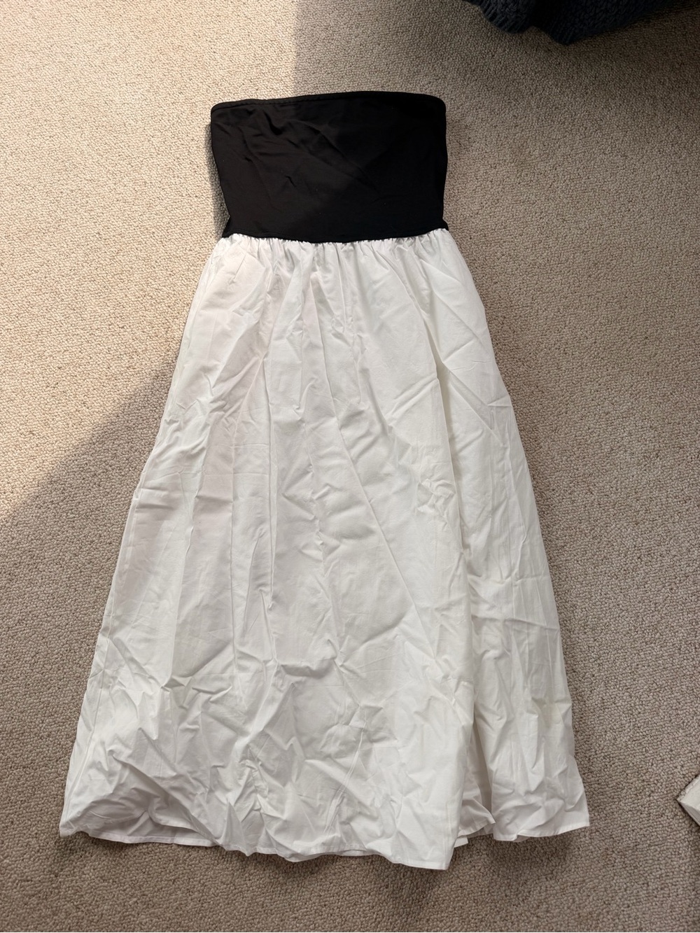 Black and White Strapless Maxi Dress